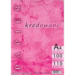 Papier kredowy KRESKA A4 115g. op.100 - biały błyszczący-112947