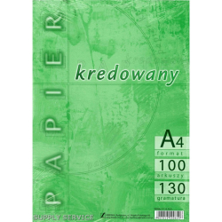 Papier kredowy KRESKA A4 130g. op.100 - biały błyszczący-112948