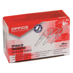 Spinacze OFFICE PRODUCTS trójkątne  28mm 100szt. srebrne-139228