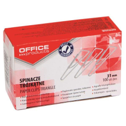 Spinacze OFFICE PRODUCTS trójkątne  31mm 100szt. srebrne-139229