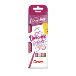 Pisak do kaligrafii PENTEL SES15 Brush Pen Zestaw SES15C op.4 - owocowe popisy