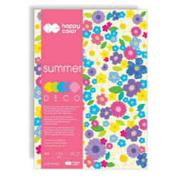 Blok kreatywny zeszyt papierów HAPPY COLOR Deco A4 170g. - summer