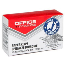 Spinacze OFFICE PRODUCTS okrągłe  50mm 100szt. srebrne-187899