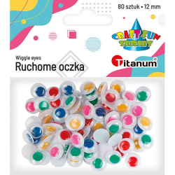 Oczy ruchome TITANUM 12mm op.80 kolorowe OC004 268432