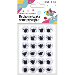 Oczy ruchome TITANUM 15mm czarne rzęsy op.24 340183