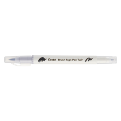 Pisak do kaligrafii PENTEL SESW30C Brush Pen dwustronny - srebrno-szary-210309