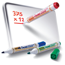 Marker PENTEL do tablic MW85W kpl.4szt. WA4AEFVPL Kolory tuszu: czarny, brązowy, pomarańczowy, fioletowy-210766