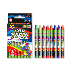 Kredki woskowe PENMATE Kolori premium dino 8 kolorów - neonowe TT8245