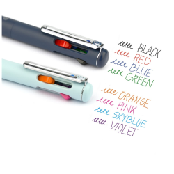 Długopis PENTEL Multipen iZee BXC467 4 kolory - pomarańczowy, różowy, błękitny, fioletowy-211827