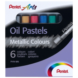 Kredki PENTEL pastele olejne 6 kolorów PHN-M6 - metaliczne -211834