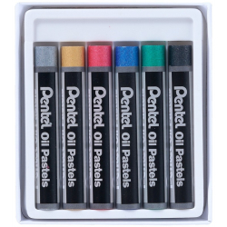 Kredki PENTEL pastele olejne 6 kolorów PHN-M6 - metaliczne -211836