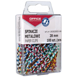 Spinacz OFFICE PRODUCTS 28mm zebra op.100