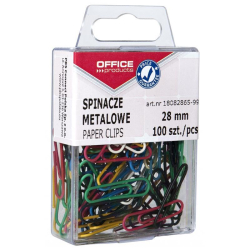 Spinacz OFFICE PRODUCTS 28mm kolor op.100