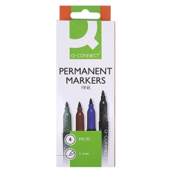 Marker Q-CONNECT do płyt CD/DVD - 1mm 4 szt. zaw. mix kolor