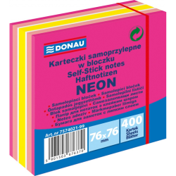 Karteczki samoprzylepne DONAU 76x76 400k neon - różowy