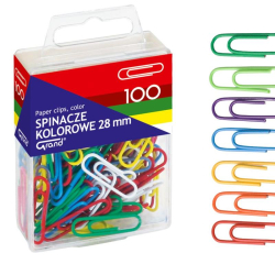Spinacz GRAND 28mm kolorowy op.100 pud.plastik 110-1139
