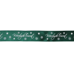 Wstążka TITANUM satynowa Wesołych Świąt 25mm x 25m - zielona-235570