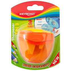 Temperówka KEYROAD plastikowa potrójna blister mix kolorów-235910