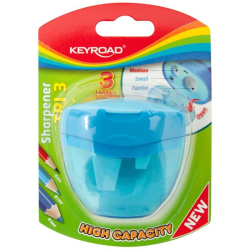 Temperówka KEYROAD plastikowa potrójna blister mix kolorów-235913