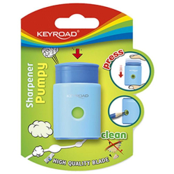 Temperówka KEYROAD Pumpy-Up plastikowa pojedyncza blister mix kolorów