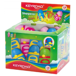 Temperówka KEYROAD Duo z przącznikiem ostrzenia pakowane na displayu mix kolorów-235933
