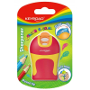 Temperówka KEYROAD Soft Touch plastikowa podwójna ostrzenie zaokrąglone blister mix kolorów