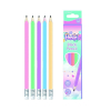 Ołówek drewniany KEYROAD z gumką HB pastel trójkątne 12 szt. mix kolorów
