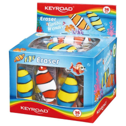 Gumka do ścierania KEYROAD Caribic Wonder pakowane na displayu mix kolorów-236017