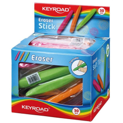 Gumka do ścierania KEYROAD Stick pakowane na displayu mix kolorów-236025