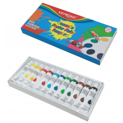 Farby tempera KEYROAD 12x12ml 12 kolorów