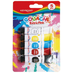 Farby tempera KEYROAD 5x10ml zawieszka 5 kolorów
