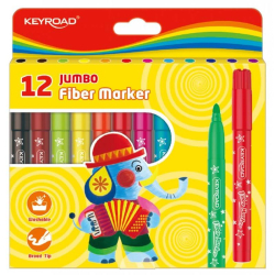 Flamastry KEYROAD Jumbo 12szt. na zawieszce mix kolorów