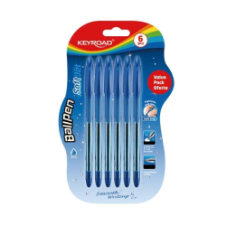 Długopis KEYROAD Ball Pen Soft Jet 0,7 mm 6 szt. blister niebieski