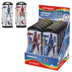 Cyrkiel KEYROAD Fast-Track metalowy w etui display mix kolorów