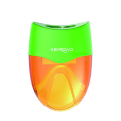 Temperówka KEYROAD plastikowa podwójna blister mix kolorów-236554