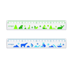 Linijka plastikowa KEYROAD 20cm transparentna z nadrukiem deco zawieszka