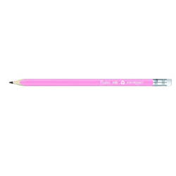 Ołówek drewniany KEYROAD z gumką HB trójkątny pastel 48 szt. w tubie-236677