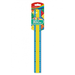 Linijka plastikowa KEYROAD w kształcie klocka Lego 30cm zawieszka mix kolorów