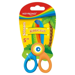 Nożyczki szkolne KEYROAD 5" Kiddy-cut plastikowe blister mix kolorów