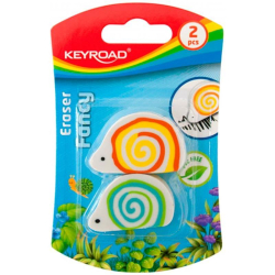Gumka do ścierania KEYROAD Ślimak 2szt. blister mix kolorów
