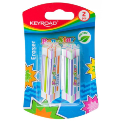 Gumka do ścierania KEYROAD Pop-Star 2szt. blister mix kolorów