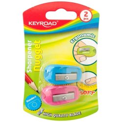 Temperówka KEYROAD Nugget plastikowa podwójna 2szt. blister mix kolorów-237099