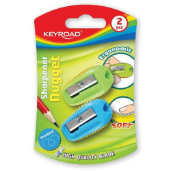 Temperówka KEYROAD Nugget plastikowa podwójna 2szt. blister mix kolorów-237100