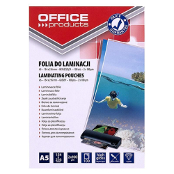 Folia laminacyjna do laminatora OFFICE PRODUCTS A5 2x100mic. op.100