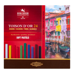 Kredki KOH-I-NOOR pastele Toison D'Or kwadratowe 24 kolory 8584