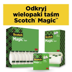 Taśma biurowa SCOTCH Magic 9-1933R8 matowa 19mm x 33m op.7szt. + 1 rolka GRATIS-245015