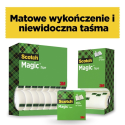 Taśma biurowa SCOTCH Magic 9-1933R8 matowa 19mm x 33m op.7szt. + 1 rolka GRATIS-245019