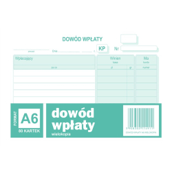 Druk DOTTS KP dowód wpłaty A6 80 kartek 10-401-5