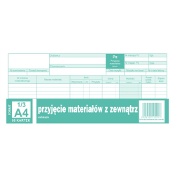 Druk DOTTS PZ przyjęcie materiałów z zewnątrz 1/3 A4 80 kartek 10-352-8