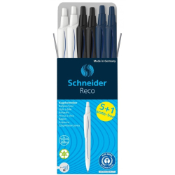 Długopis SCHNEIDER Reco, M, box, 6 szt., mix kolorów-276591